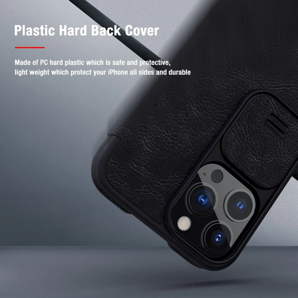 Apple iPhone 13 Pro Max case black Nillkin Qin Leather 