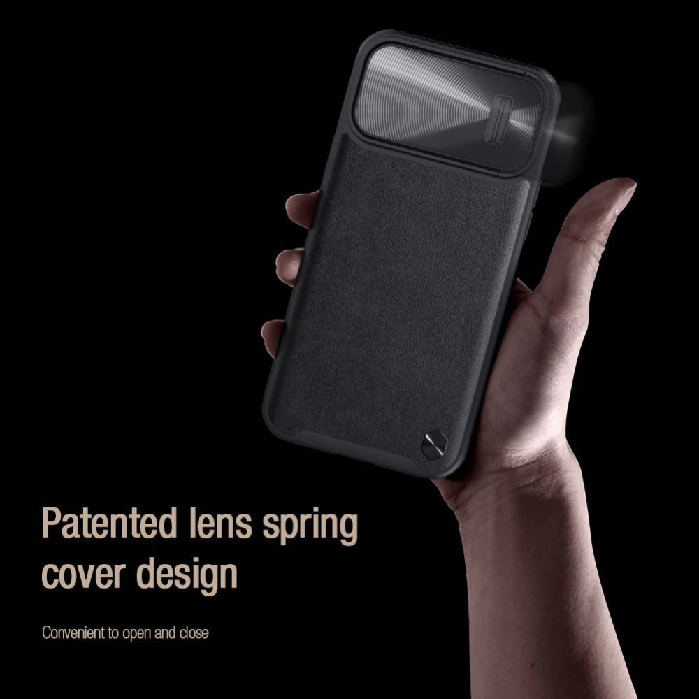 Apple iPhone 13 Pro Max чехол синий Nillkin CamShield Leather S
