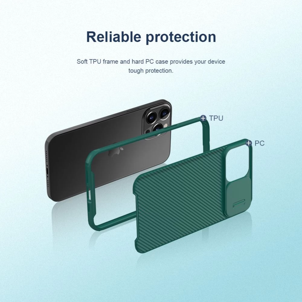 Apple iPhone 13 Pro Max чехол синий Nillkin CamShield 