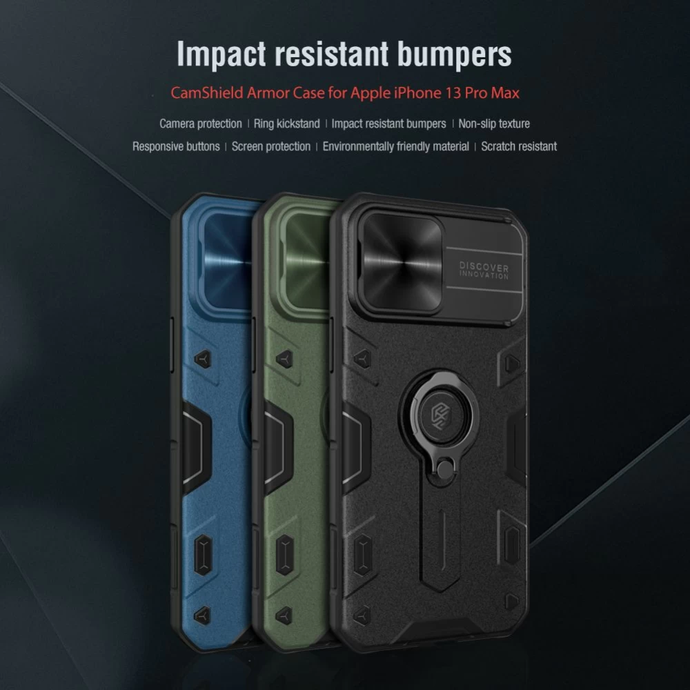 Apple iPhone 13 Pro Max чехол синий Nillkin CamShield Armor 