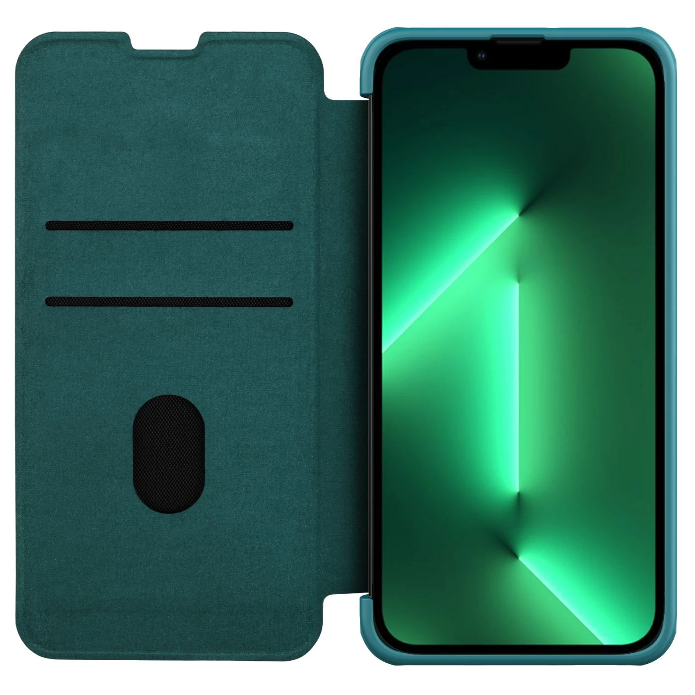 Apple iPhone 13 Pro Max чехол зеленый Nillkin Qin Leather (Plain Version)