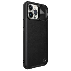 Apple iPhone 13 Pro Max ümbris must Nillkin CamShield Leather 