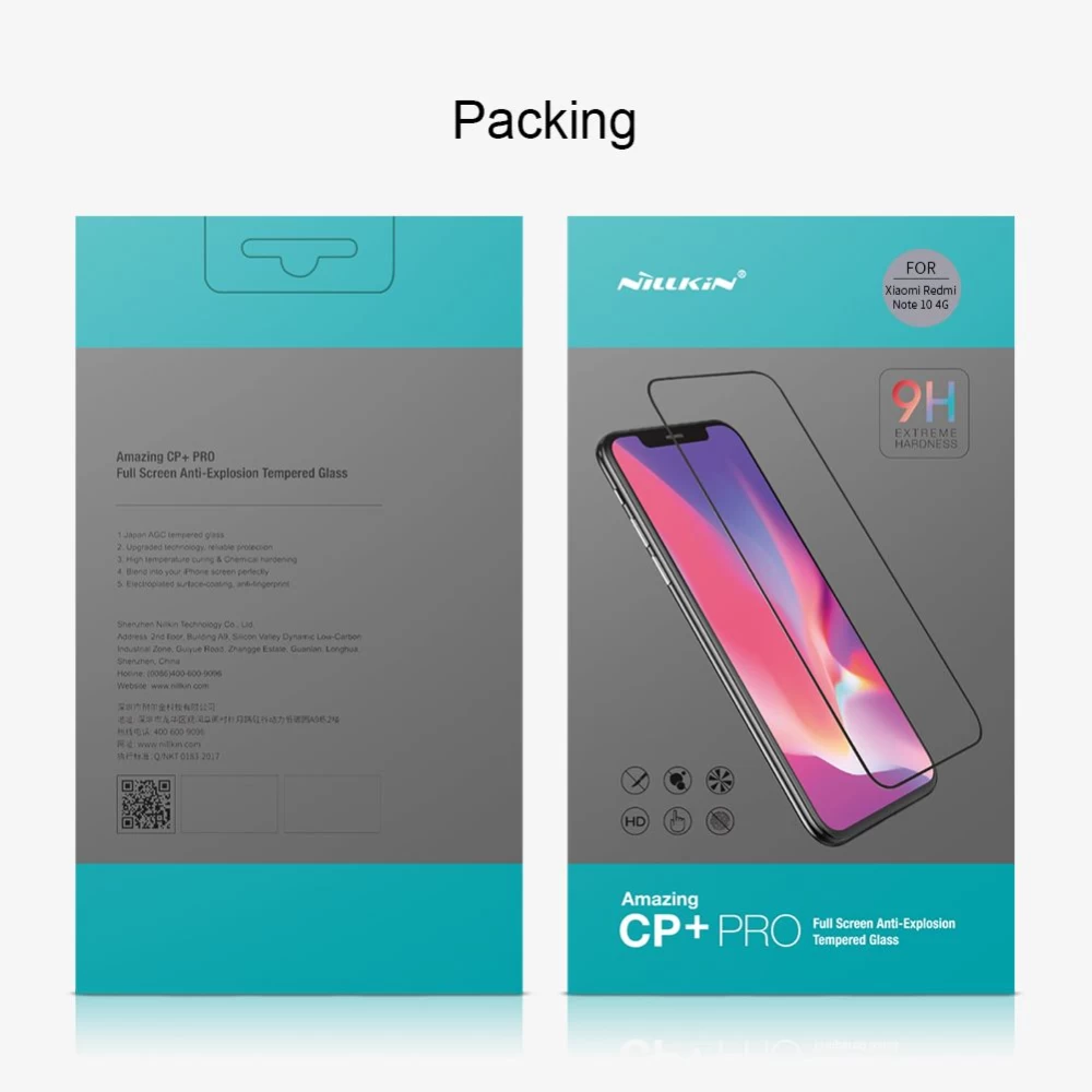 Xiaomi RedMi Note 10S Tempered glass  Nillkin CP+PRO Glass 10 4G Copy
