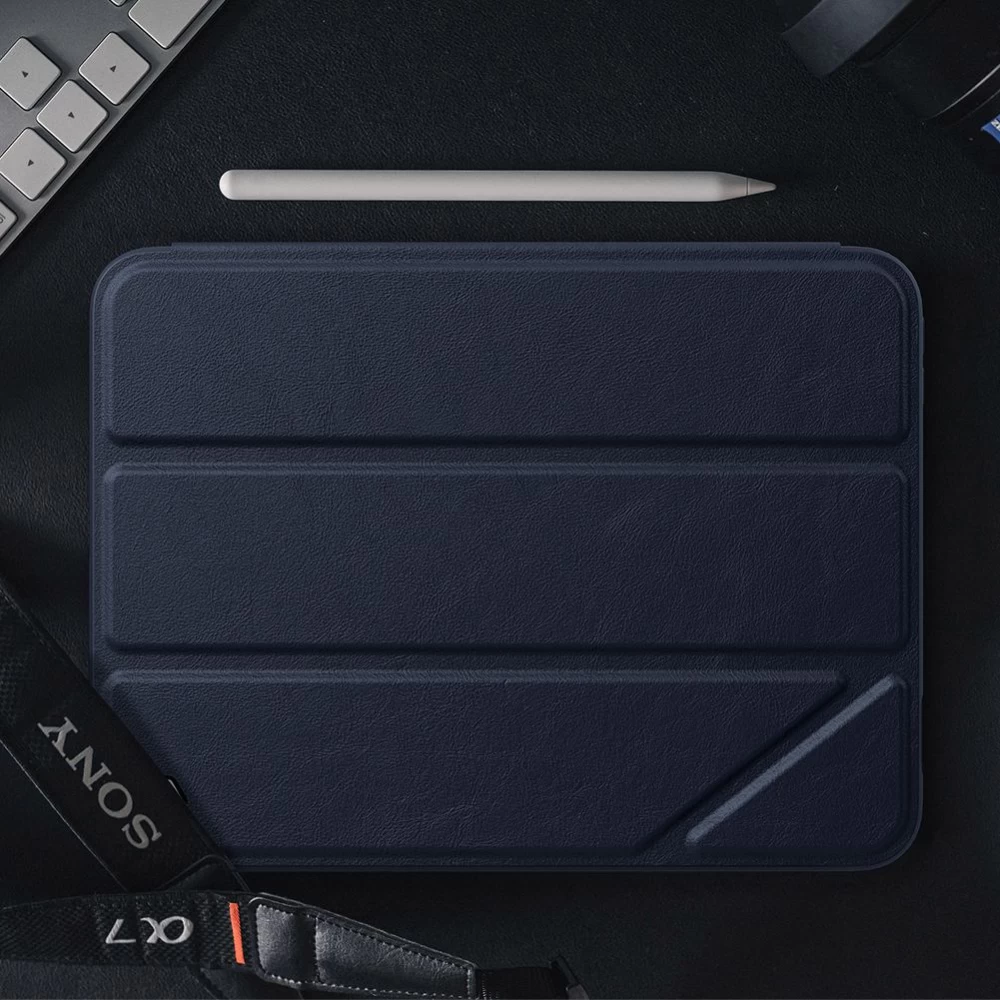 Apple iPad Mini 6 tablet case blue Nillkin Bevel Leather 