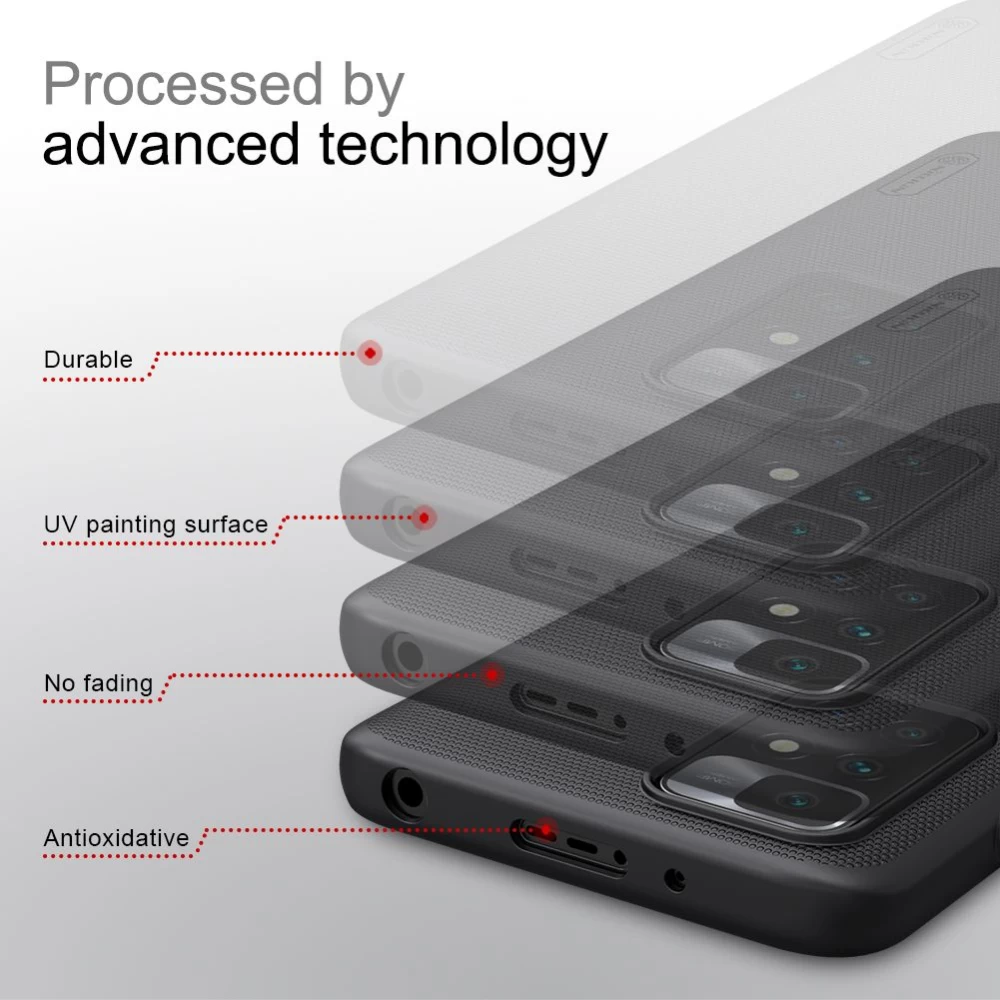 Xiaomi RedMi 10 dėklas baltas Nillkin Super Frosted Shield  Redmi / Prime