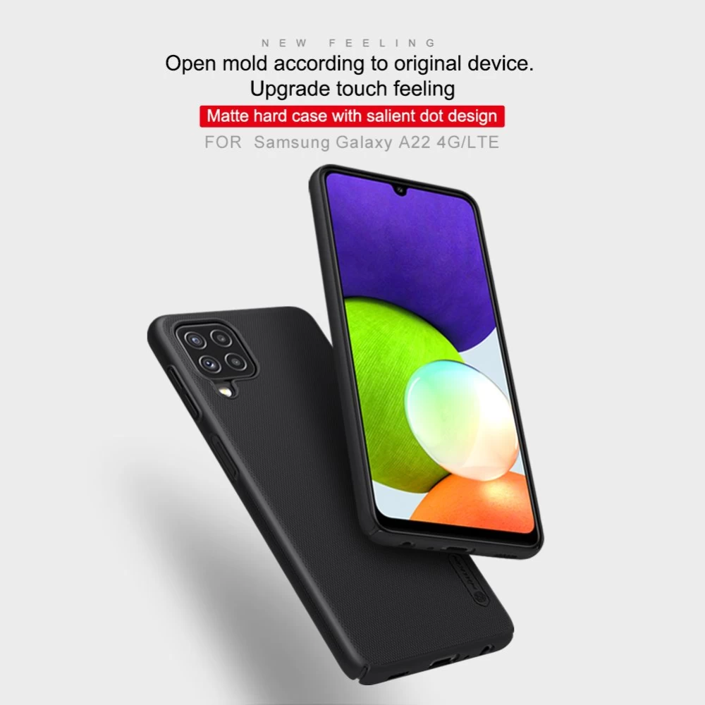 Samsung Galaxy A22 4G чехол синий Nillkin Super Frosted Shield  4G/LTE