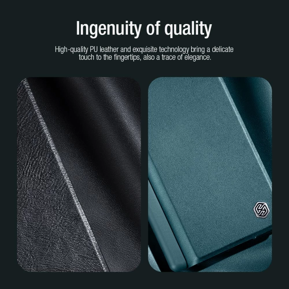 Samsung Galaxy Z Fold 3 kaaned roheline Nillkin Qin Leather (Vegan Leather) 5G