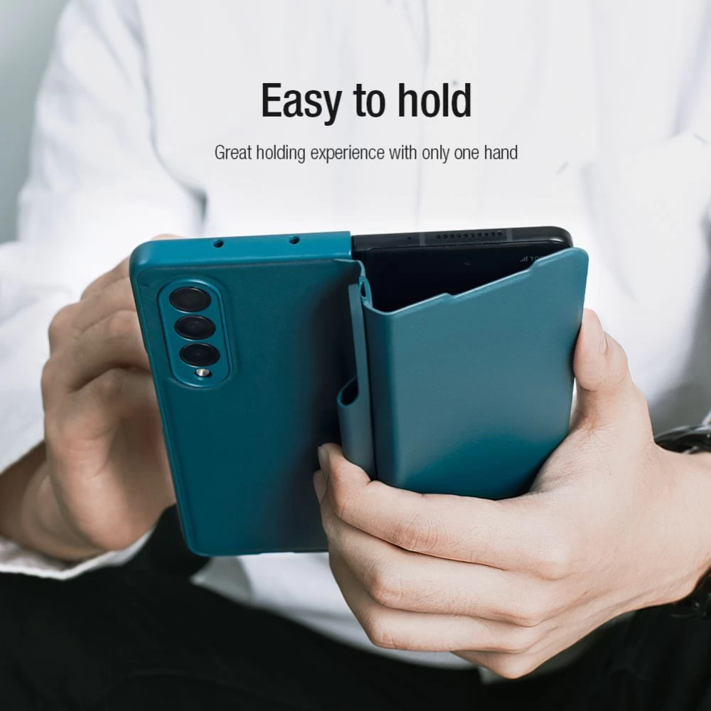 Samsung Galaxy Z Fold 3 kaaned roheline Nillkin Qin Leather (Vegan Leather) 5G