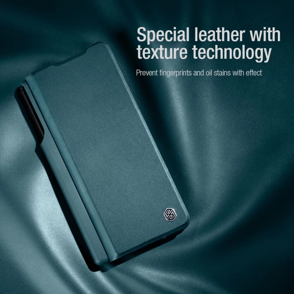 Samsung Galaxy Z Fold 3 kaaned roheline Nillkin Qin Leather (Vegan Leather) 5G