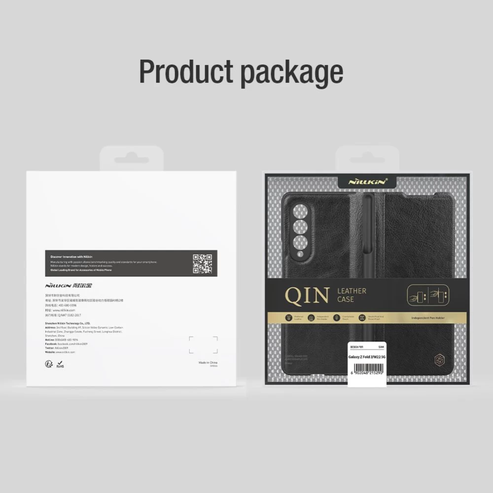 Samsung Galaxy Z Fold 3 kaaned roheline Nillkin Qin Leather (Vegan Leather) 5G