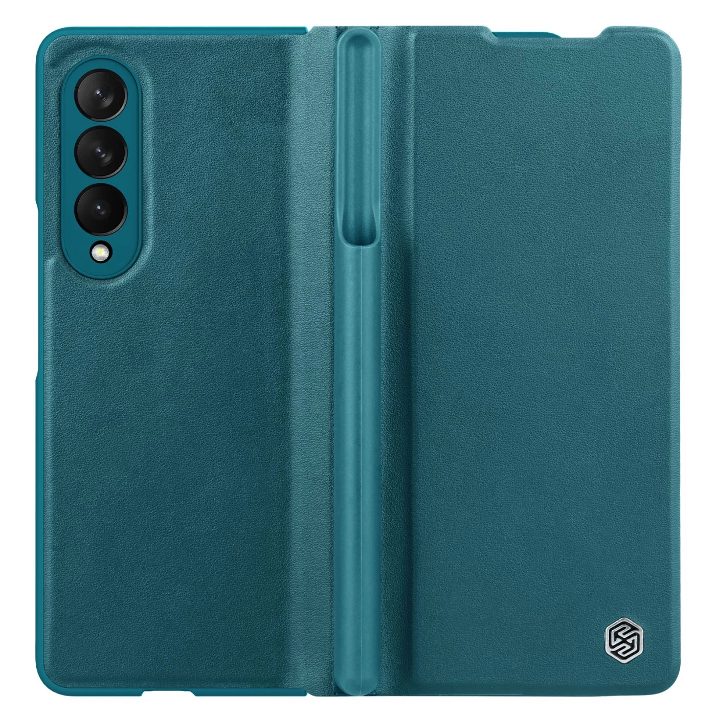 Samsung Galaxy Z Fold 3 kaaned roheline Nillkin Qin Leather (Vegan Leather) 5G