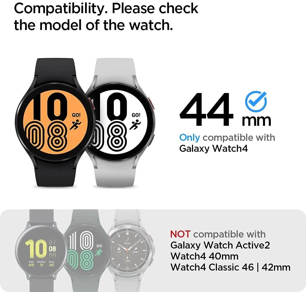 Samsung Galaxy Watch 4 skärmskydd  SPIGEN TR EZ FIT Tempered Glass 44mm (2pack)