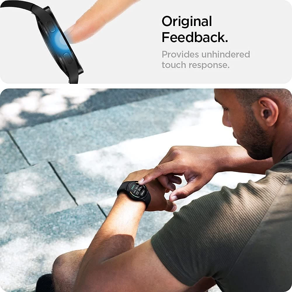 Samsung Galaxy Watch 4 skärmskydd  SPIGEN TR EZ FIT Tempered Glass 44mm (2pack)