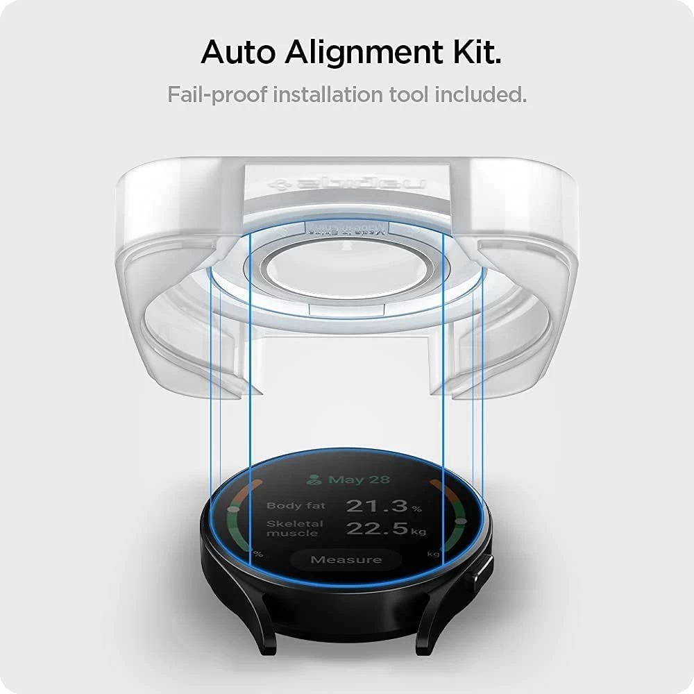 Samsung Galaxy Watch 4 skärmskydd  SPIGEN TR EZ FIT Tempered Glass 44mm (2pack)