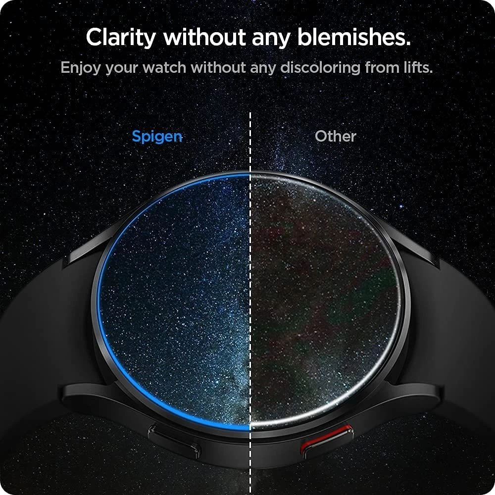 Samsung Galaxy Watch 4 skärmskydd  SPIGEN TR EZ FIT Tempered Glass 44mm (2pack)