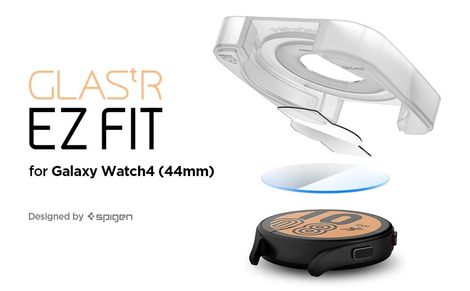 Samsung Galaxy Watch 4 skärmskydd  SPIGEN TR EZ FIT Tempered Glass 44mm (2pack)