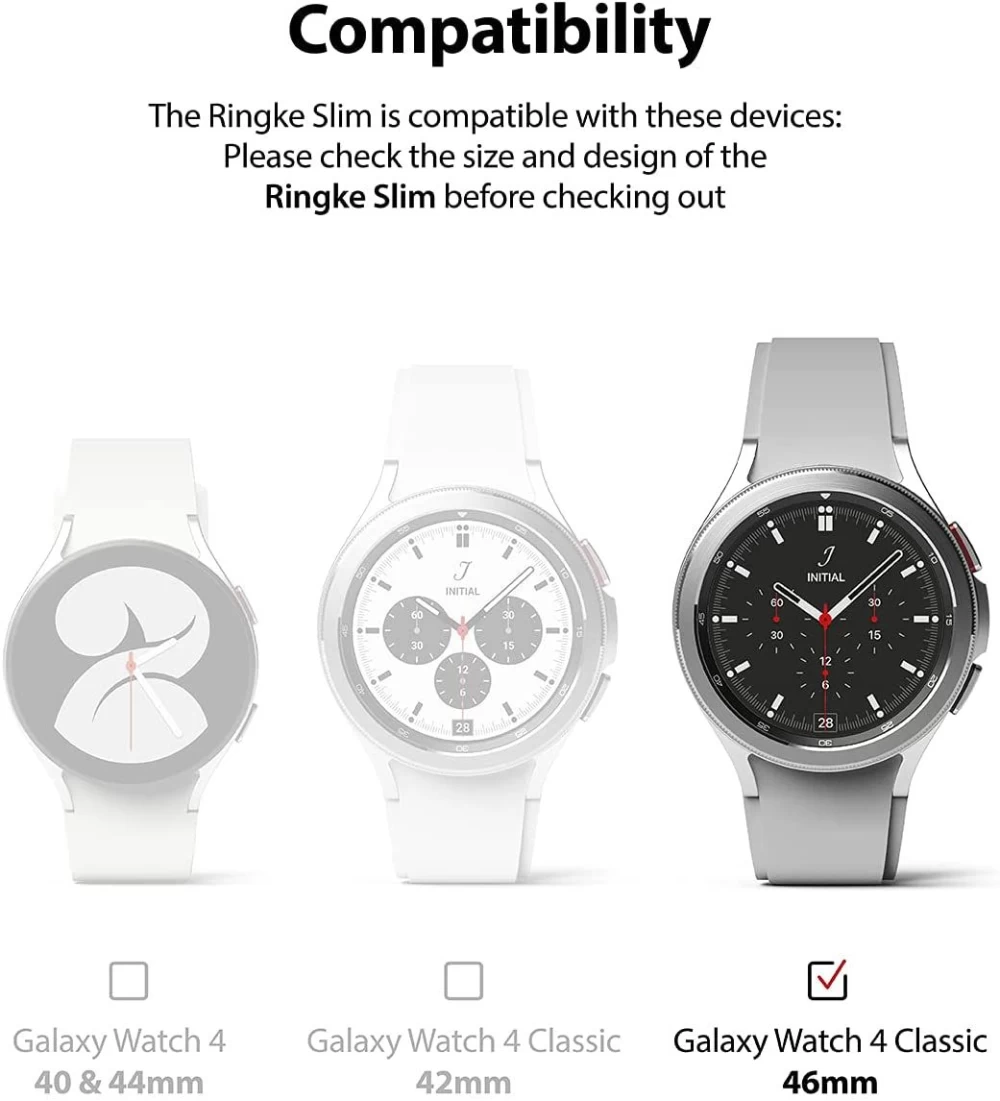 Samsung Galaxy Watch 4 rihm must RINGKE Slim 2-pack Classic 46mm