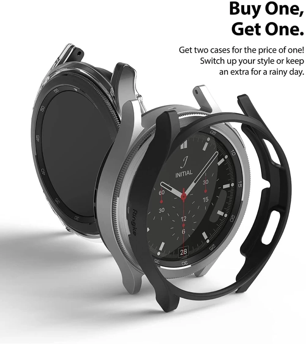 Samsung Galaxy Watch 4 rihm must RINGKE Slim 2-pack Classic 46mm