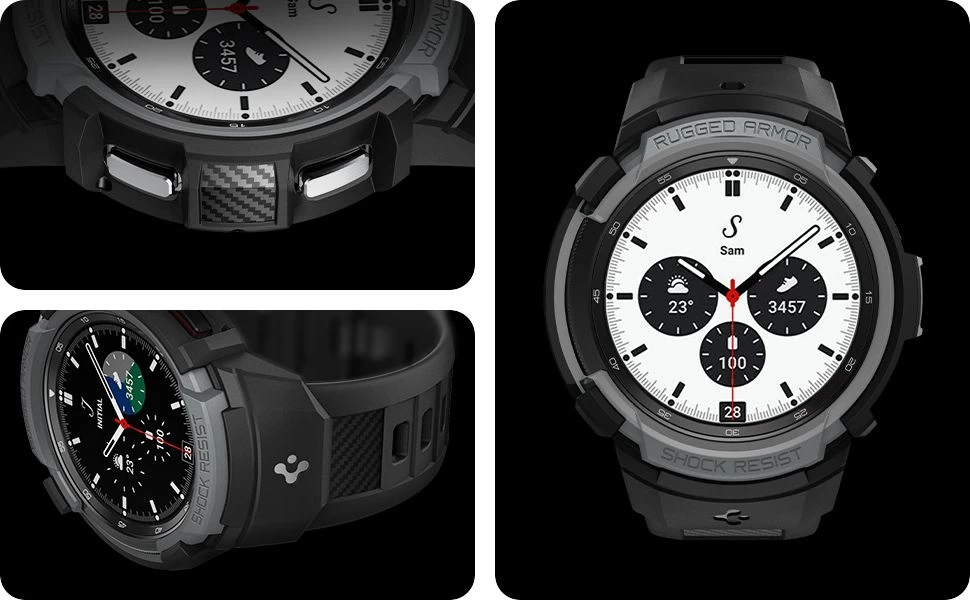 Samsung Galaxy Watch 4 telefoni ümbris must SPIGEN Rugged Armor PRO Classic