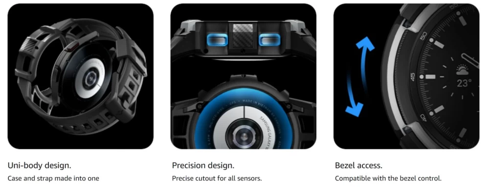 Samsung Galaxy Watch 4 telefoni ümbris must SPIGEN Rugged Armor PRO Classic