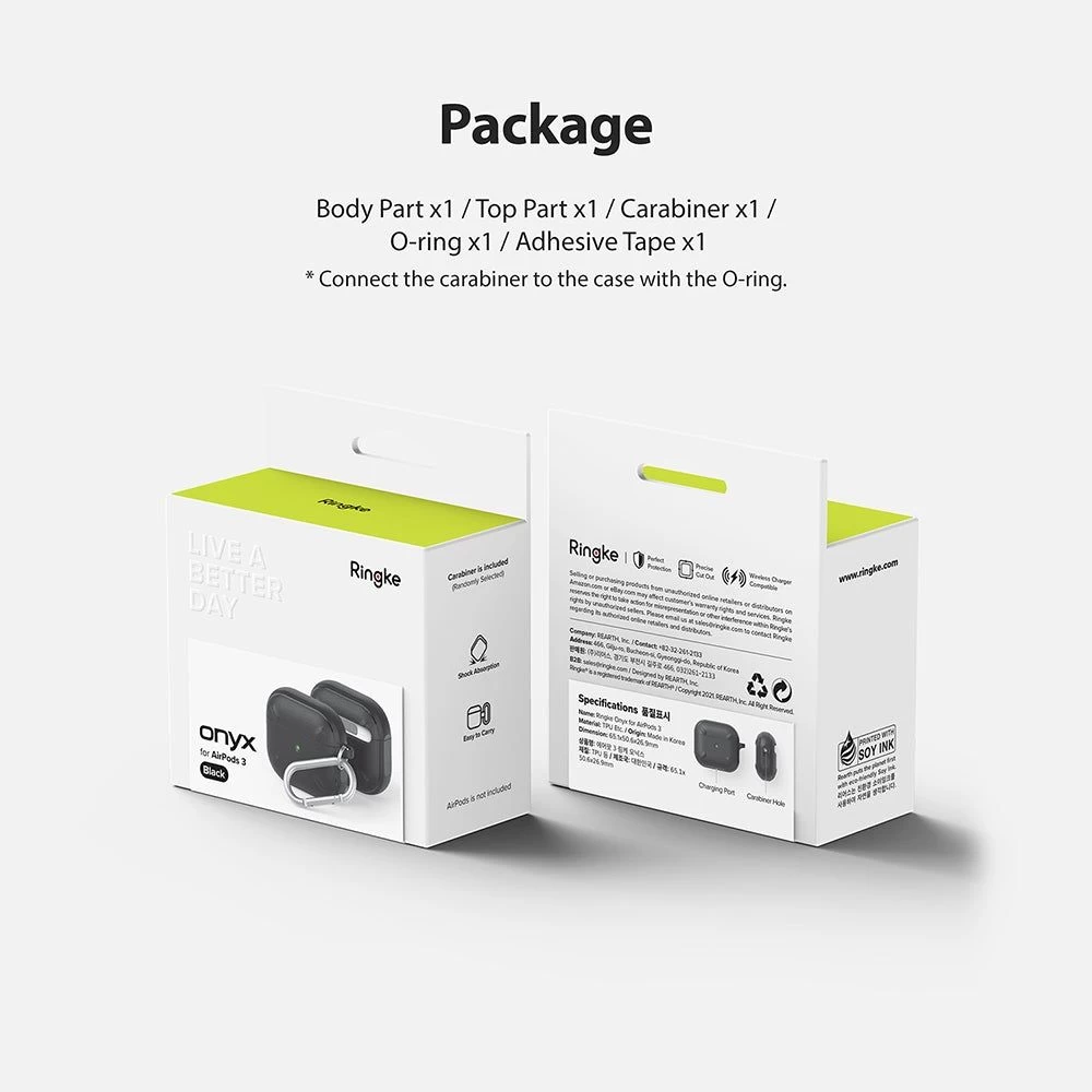 Apple AirPods 3 dėklas Juoda RINGKE Onyx Airpods