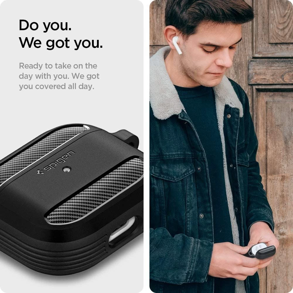 Apple AirPods 3 dėklas Juoda SPIGEN Rugged Armor 