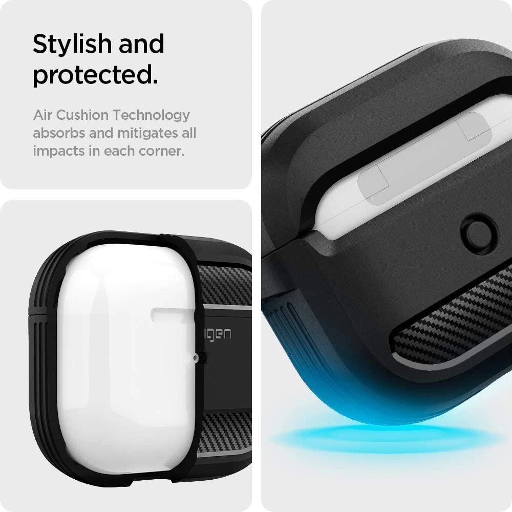 Apple AirPods 3 dėklas Juoda SPIGEN Rugged Armor 