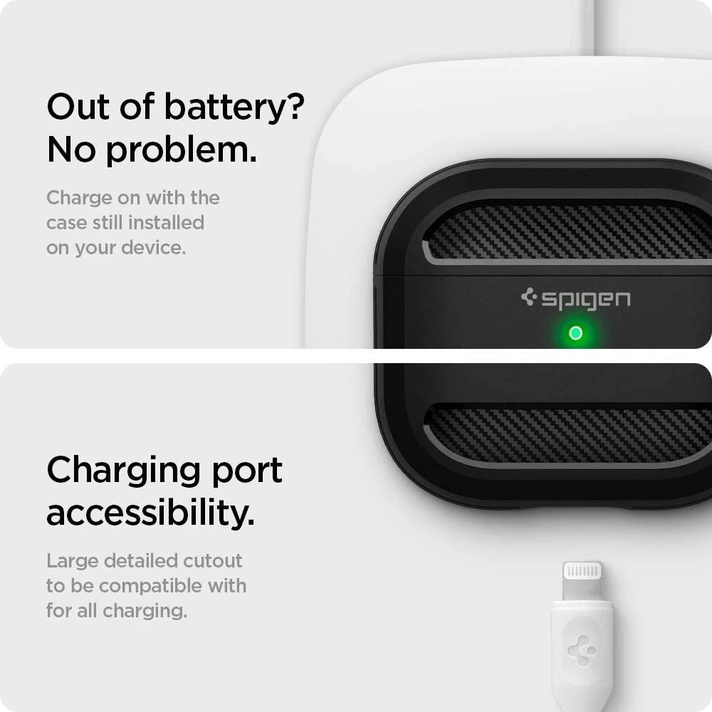Apple AirPods 3 dėklas Juoda SPIGEN Rugged Armor 