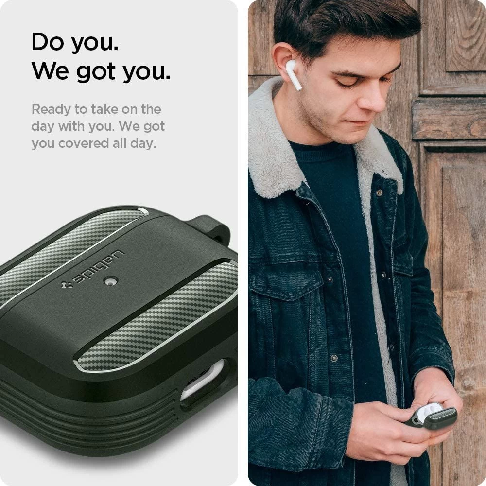 Apple AirPods 3 dėklas žalia SPIGEN Rugged Armor 