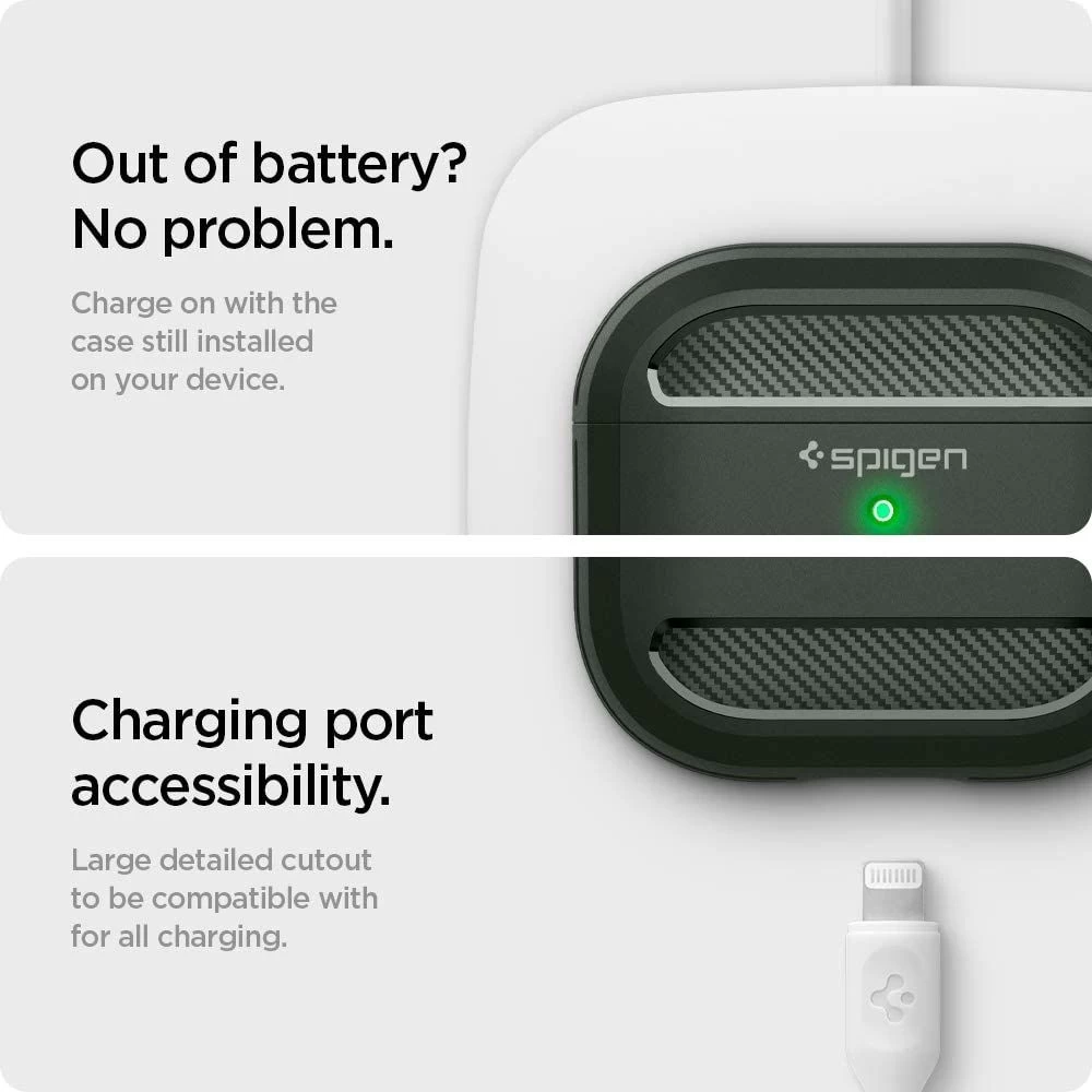 Apple AirPods 3 dėklas žalia SPIGEN Rugged Armor 