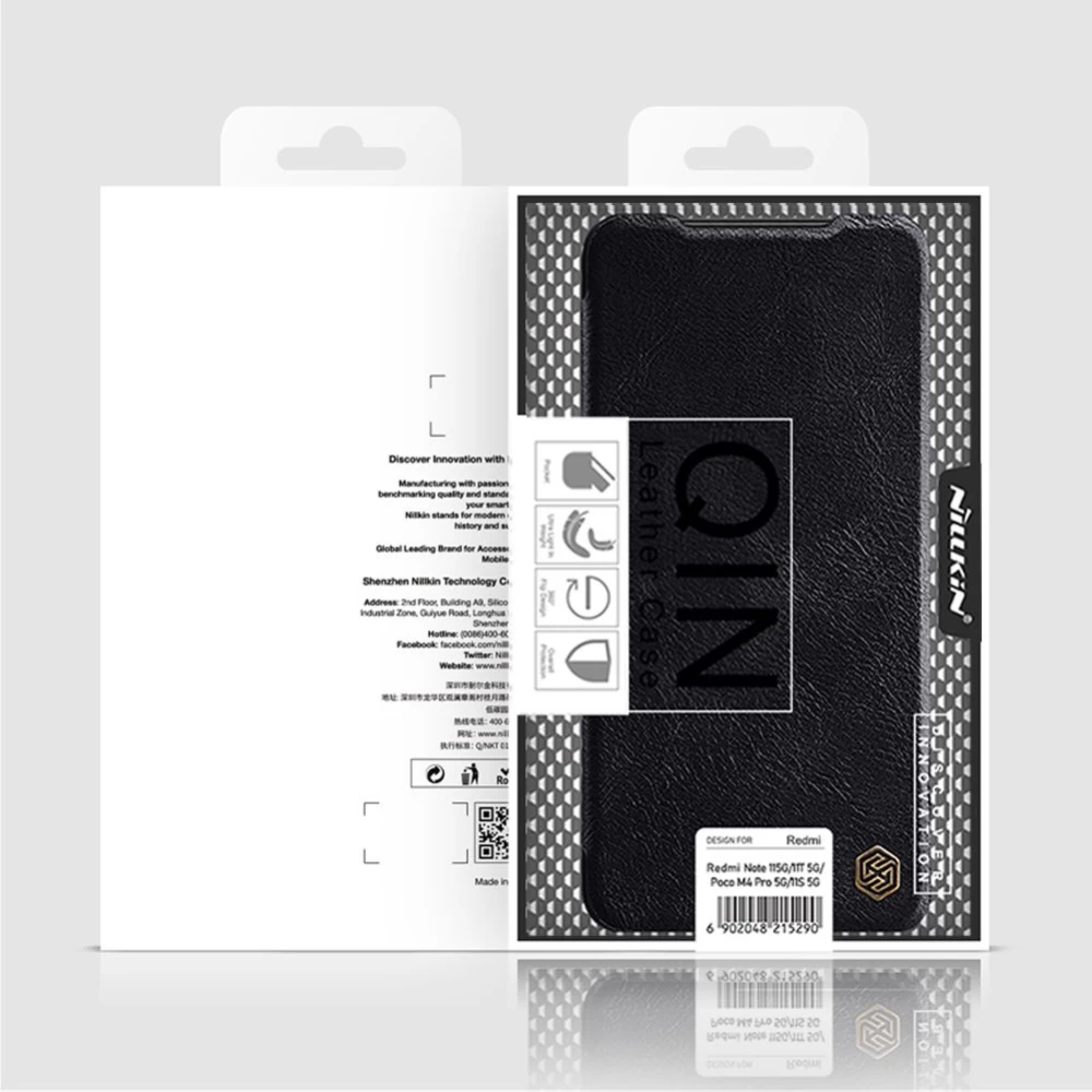 Xiaomi Poco M4 Pro 5G case black Qin Leather
