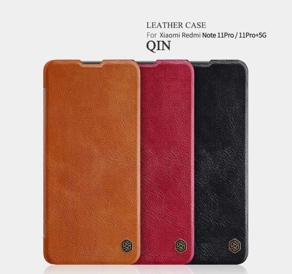 Xiaomi RedMi Note 11 Pro/11 Pro+ kaaned pruun Qin Leather