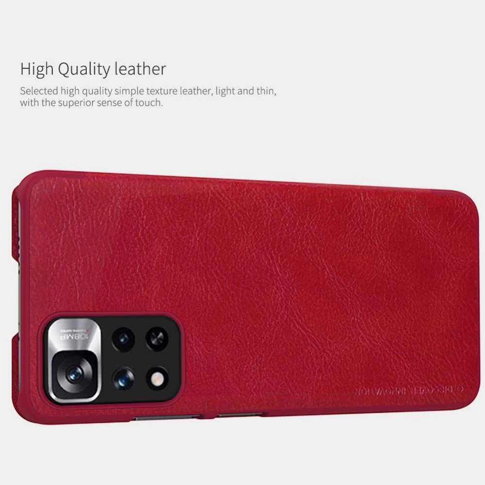 Xiaomi RedMi Note 11 Pro/11 Pro+ kaaned pruun Qin Leather
