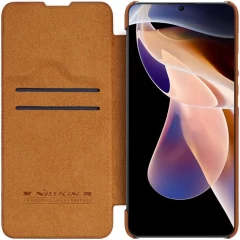 Xiaomi RedMi Note 11 Pro/11 Pro+ kaaned pruun Qin Leather