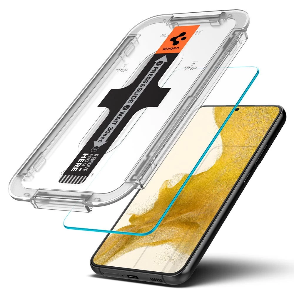 Samsung Galaxy S22 skärmskydd SPIGEN TR EZ FIT Tempered Glass