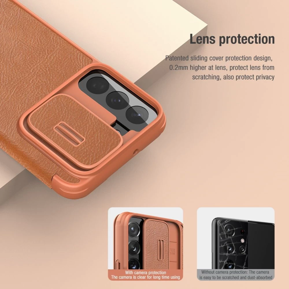 Samsung Galaxy S22 Plus fodral svart Nillkin Qin Leather  Pro