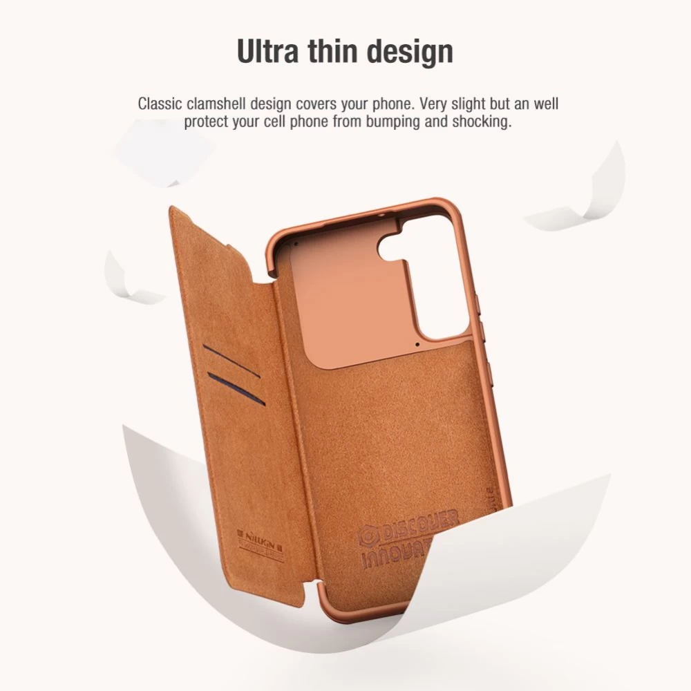 Samsung Galaxy S22 Plus fodral svart Nillkin Qin Leather  Pro