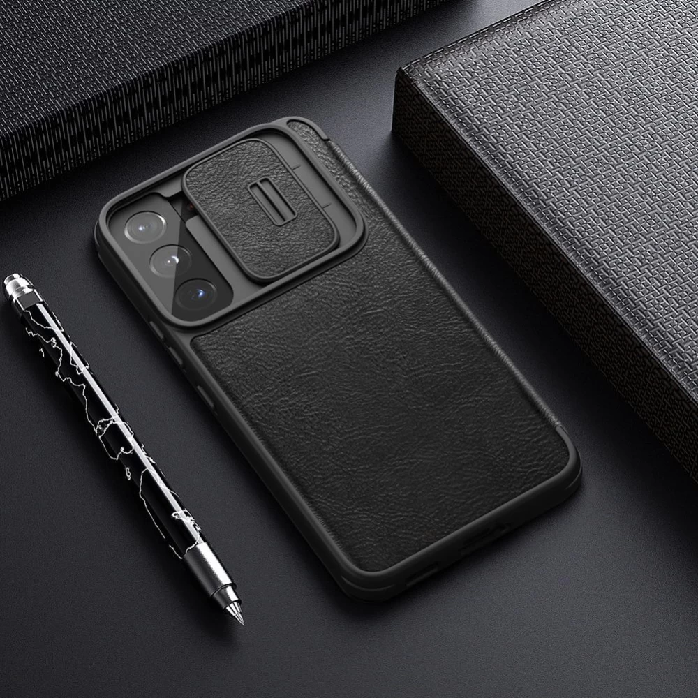 Samsung Galaxy S22 Plus fodral svart Nillkin Qin Leather  Pro