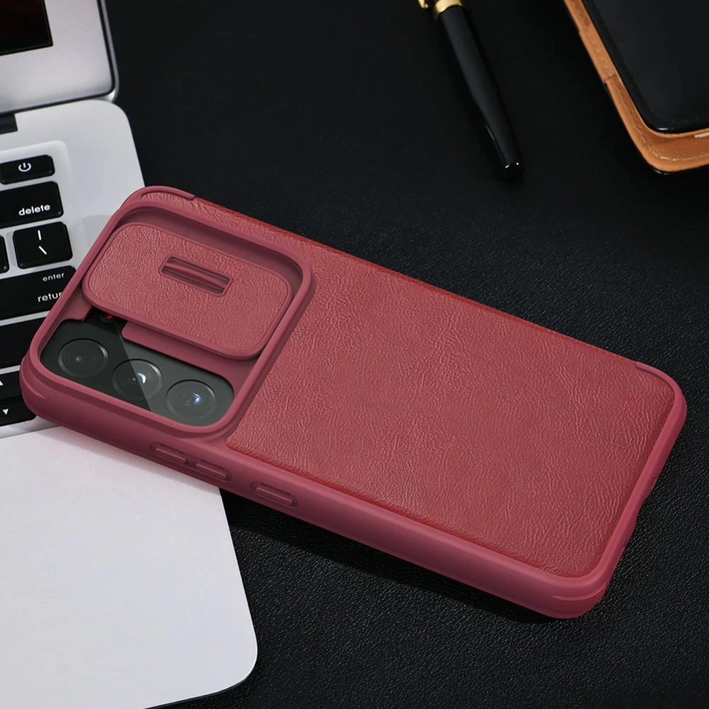 Samsung Galaxy S22 Plus fodral svart Nillkin Qin Leather  Pro