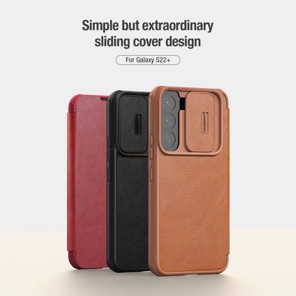 Samsung Galaxy S22 Plus fodral röd Nillkin Qin Leather  Pro