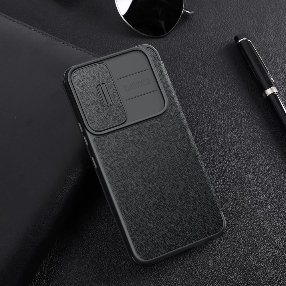 Samsung Galaxy S22 Plus fodral grön Nillkin Qin Leather Pro (Plain Version)