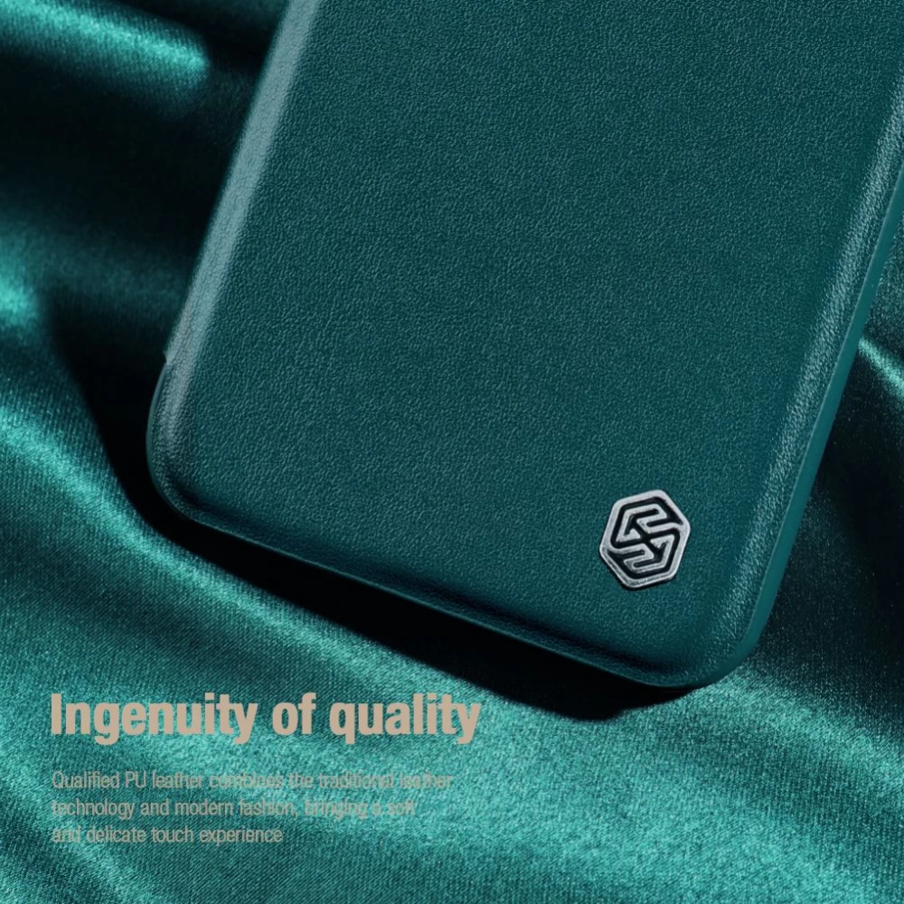 Samsung Galaxy S22 Plus fodral blå Nillkin Qin Leather Pro (Cloth Version)