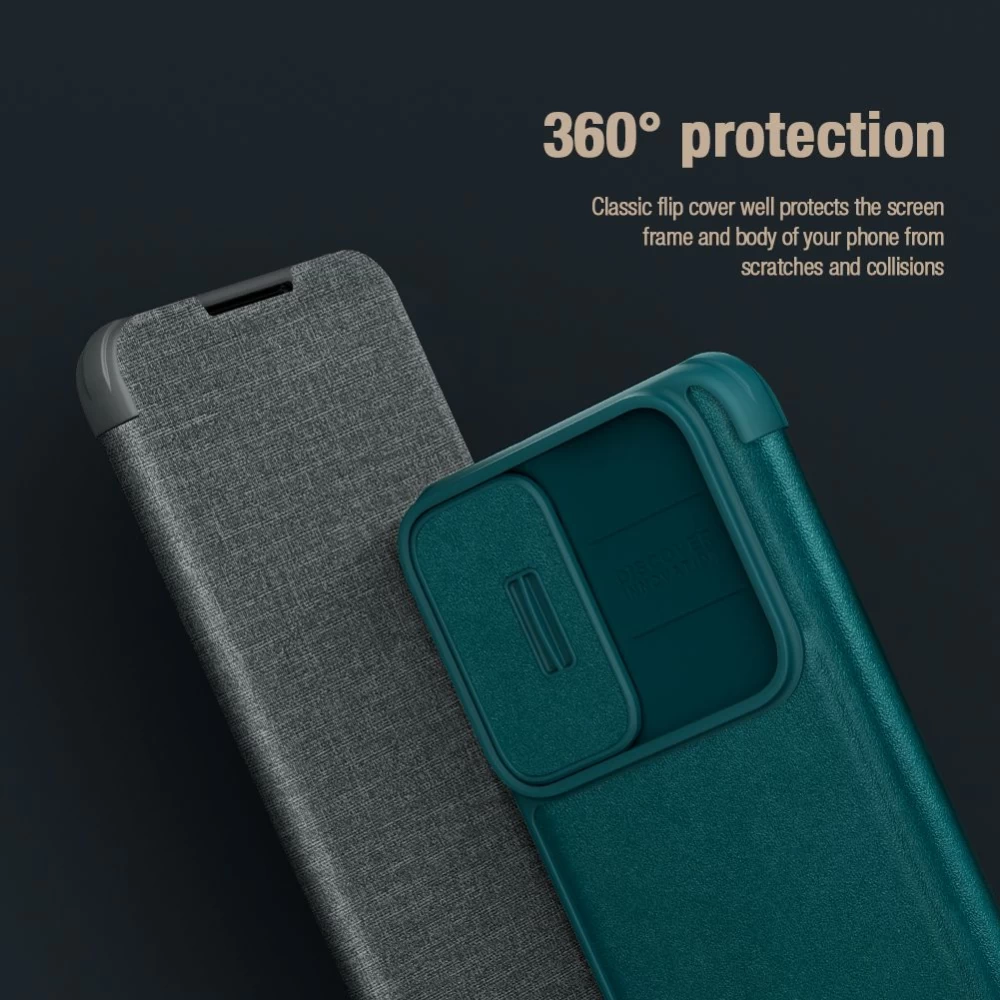 Samsung Galaxy S22 Plus fodral blå Nillkin Qin Leather Pro (Cloth Version)