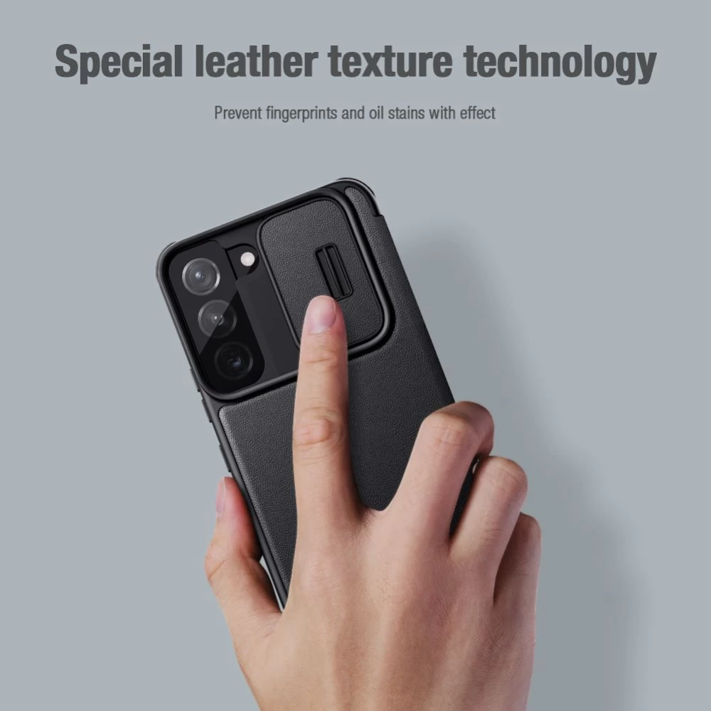 Samsung Galaxy S22 Plus fodral blå Nillkin Qin Leather Pro (Cloth Version)