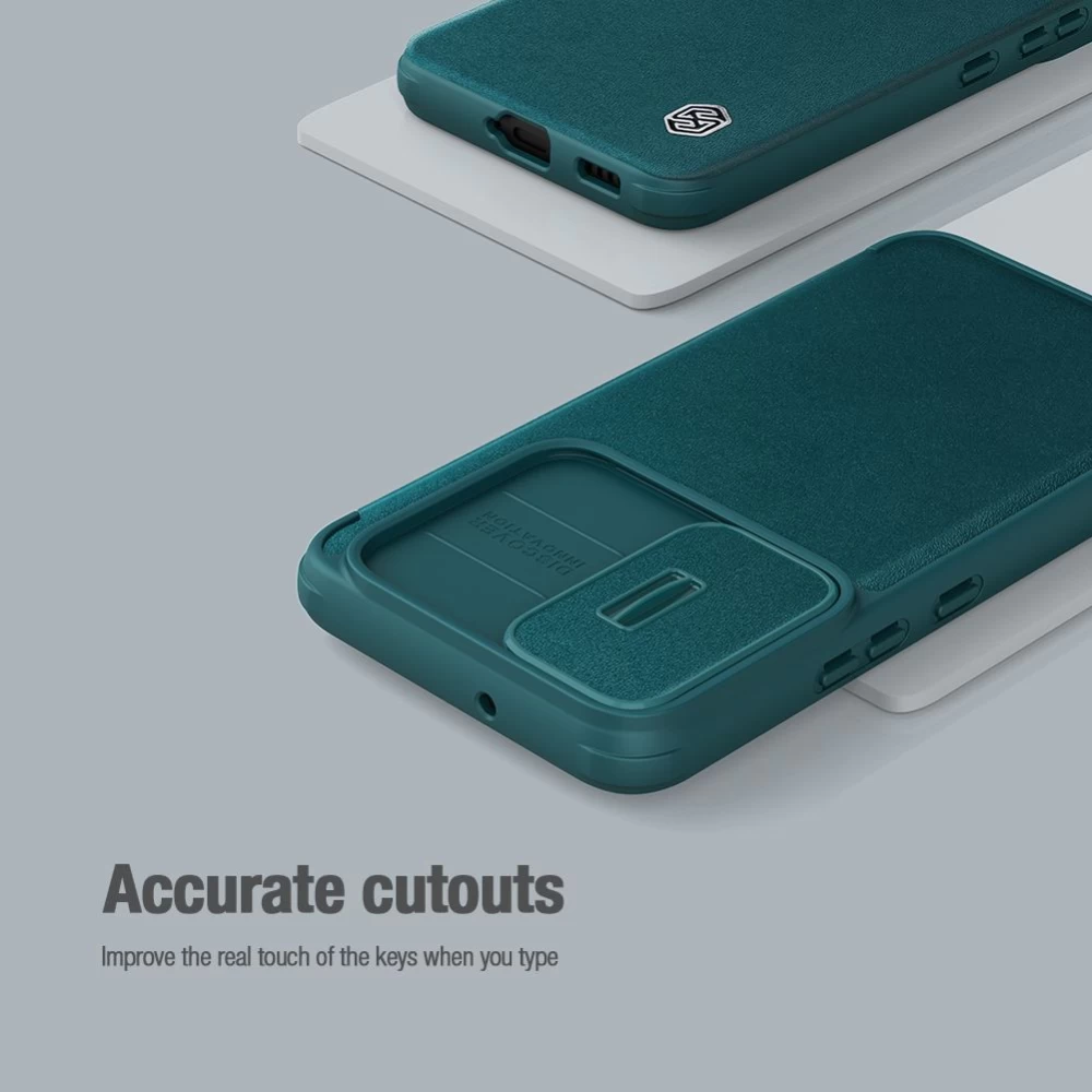 Samsung Galaxy S22 Plus fodral blå Nillkin Qin Leather Pro (Cloth Version)