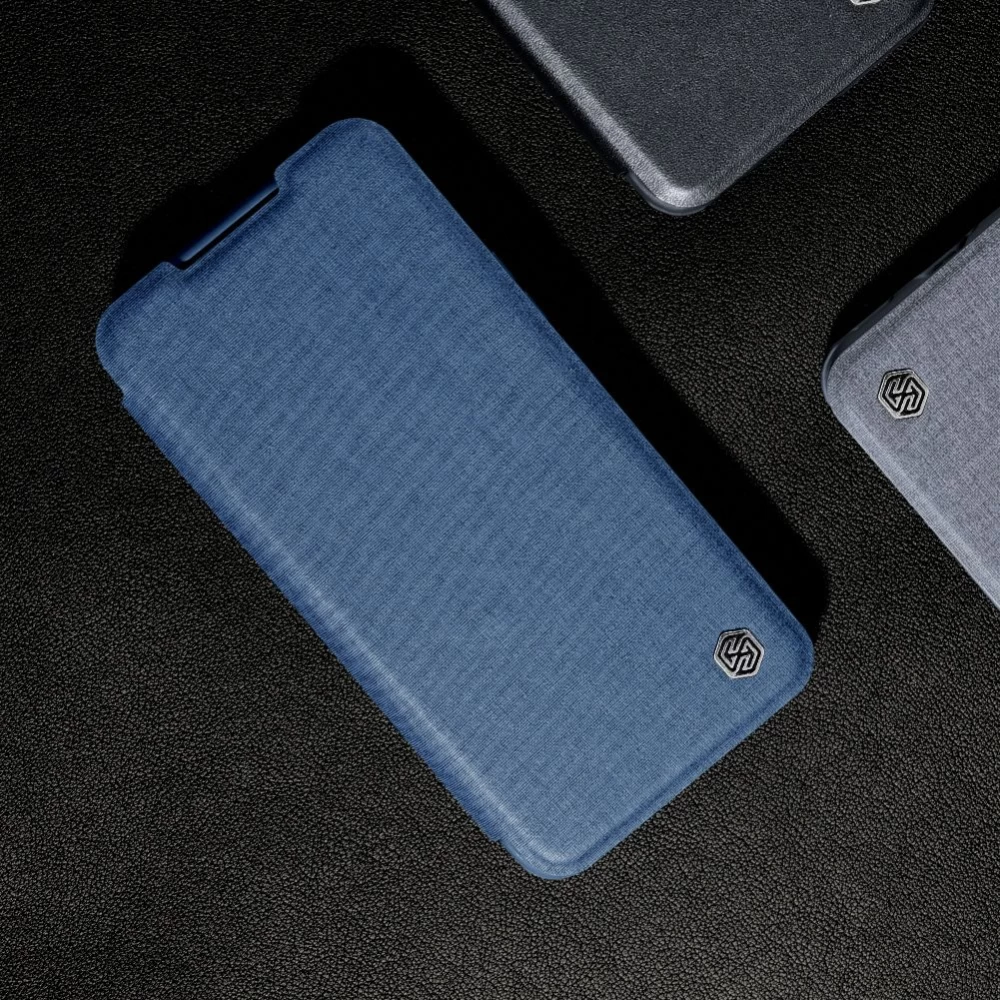 Samsung Galaxy S22 Plus fodral blå Nillkin Qin Leather Pro (Cloth Version)