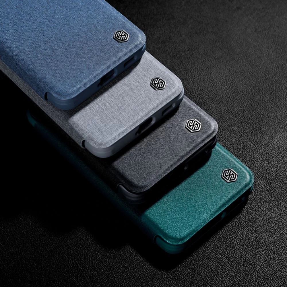 Samsung Galaxy S22 Plus fodral blå Nillkin Qin Leather Pro (Cloth Version)