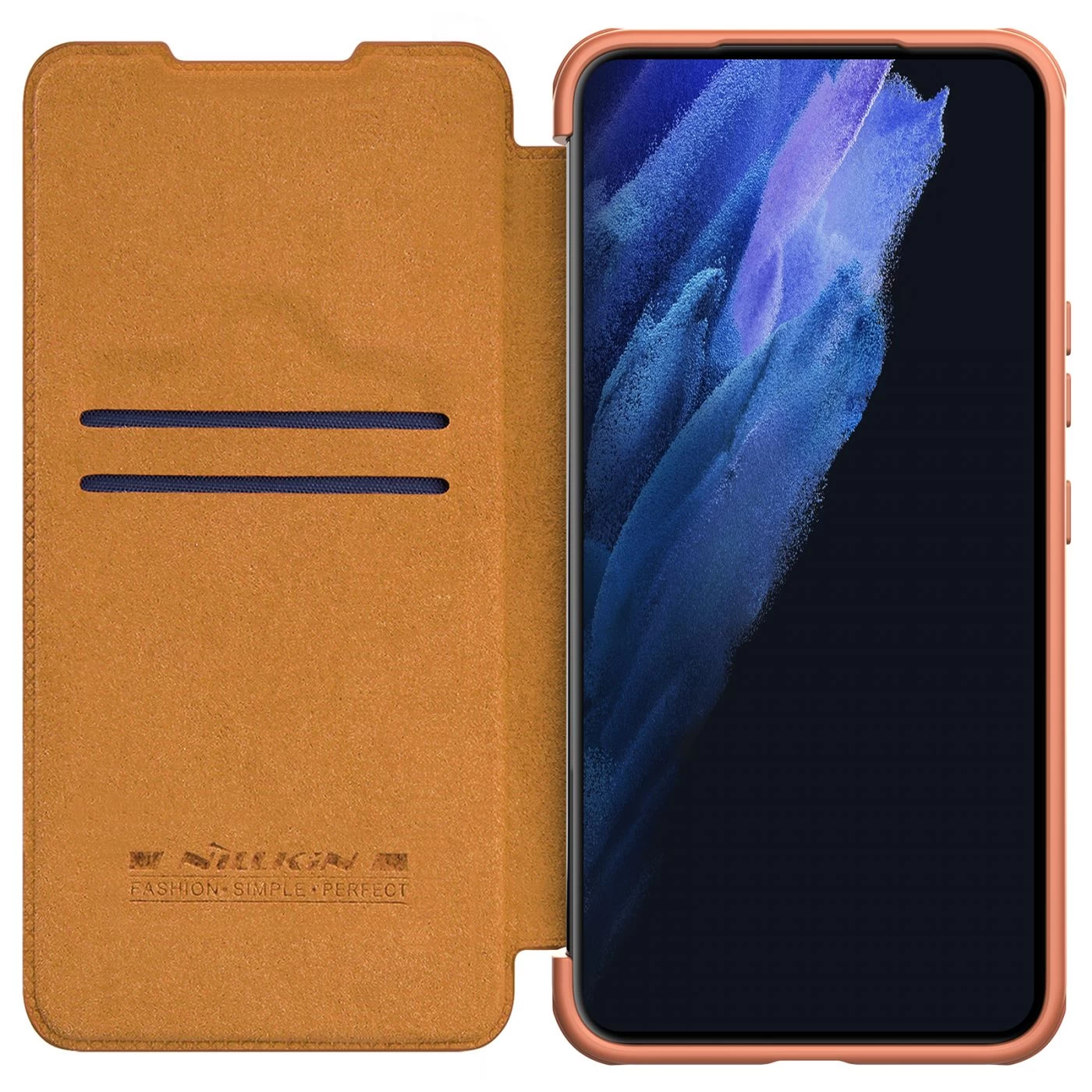 Samsung Galaxy S22 Plus fodral brun Nillkin Qin Leather Pro