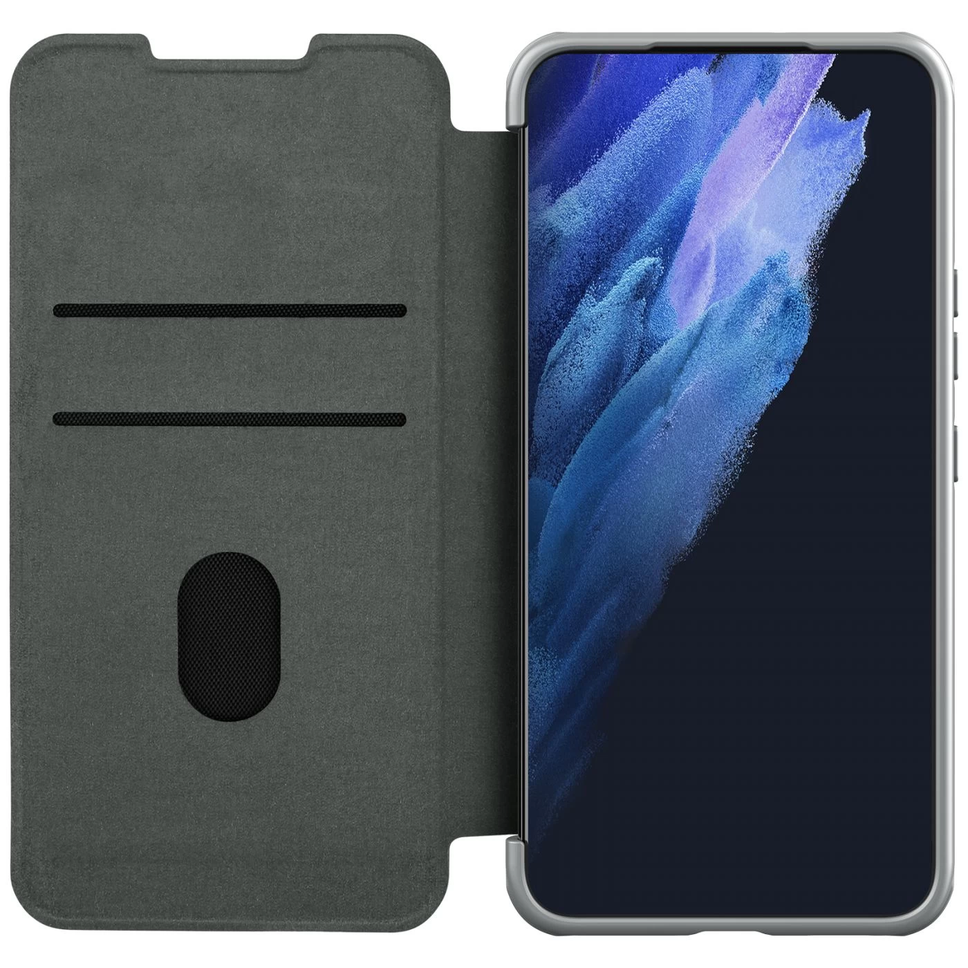 Samsung Galaxy S22 Plus fodral grå Nillkin Qin Leather Pro (Cloth Version)