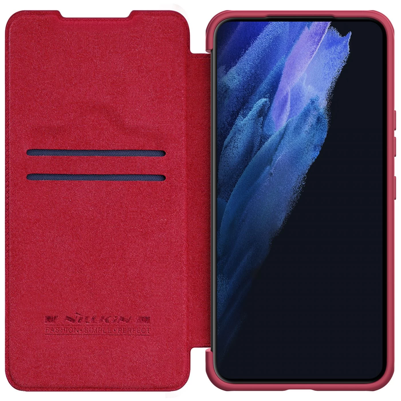Samsung Galaxy S22 Plus fodral röd Nillkin Qin Leather Pro